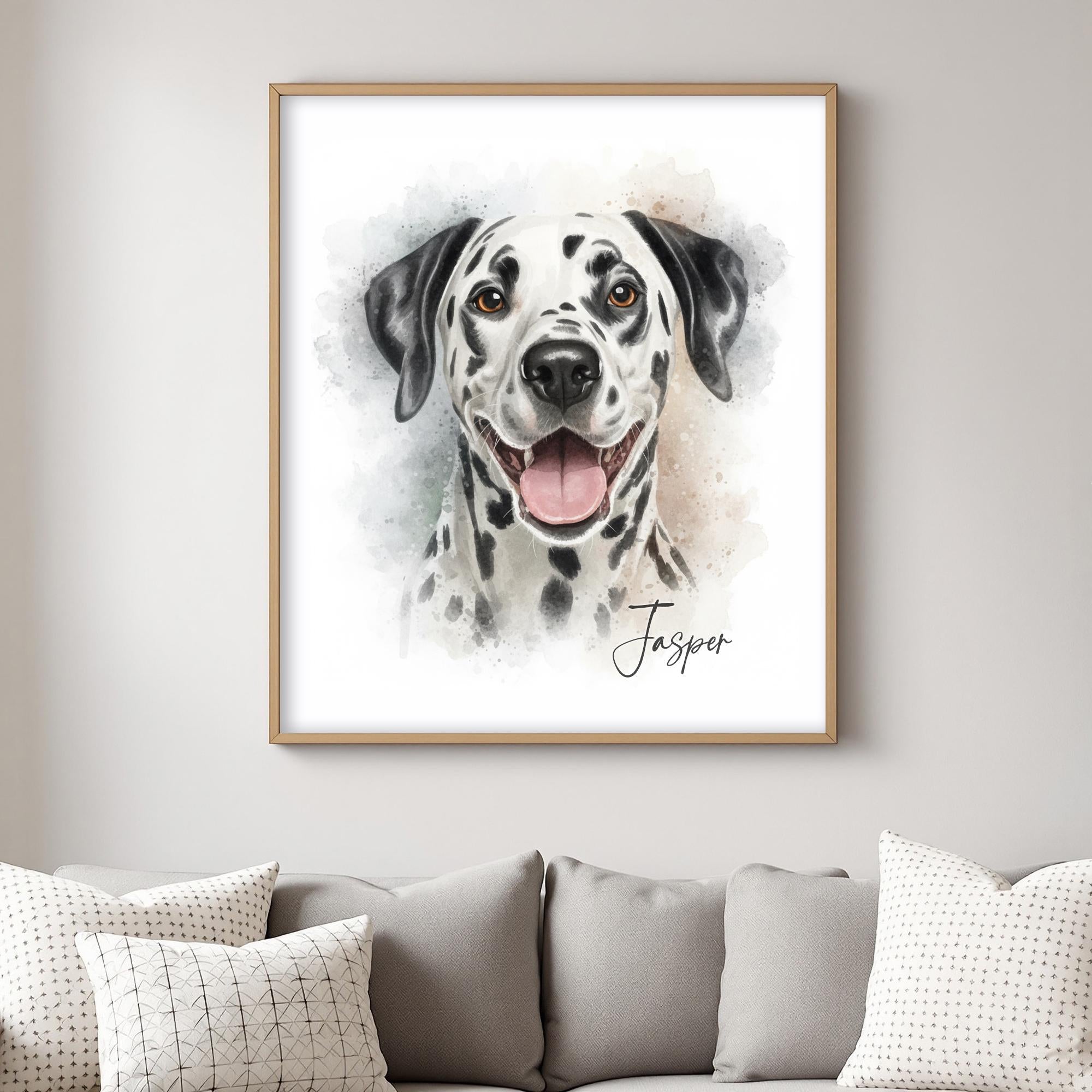 Custom Watercolor Pet Portrait from Photo, Personalized Dog or Cat Art, Hand-Painted Style Digital Illustration, Pet Memorial Gift