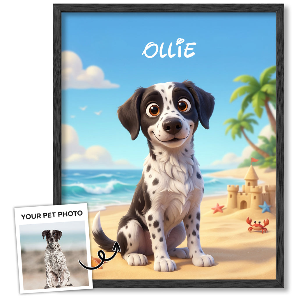 Custom 3D Disney Cartoon Pet Portrait from Photo, Personalized Dog & Cat Digital Art, Pet Memorial Illustration Gift