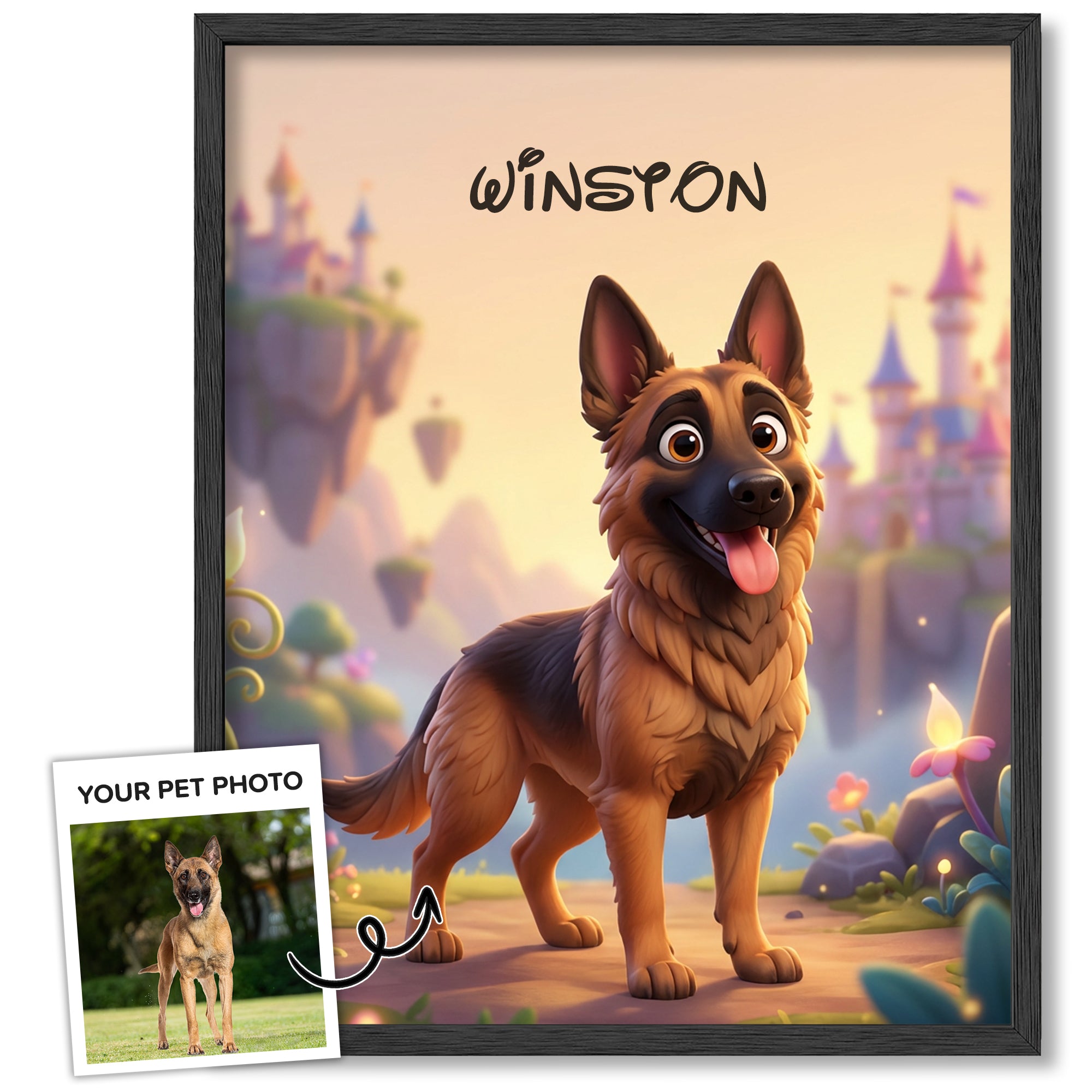 Custom 3D Disney Cartoon Pet Portrait from Photo, Personalized Dog & Cat Digital Art, Pet Memorial Illustration Gift