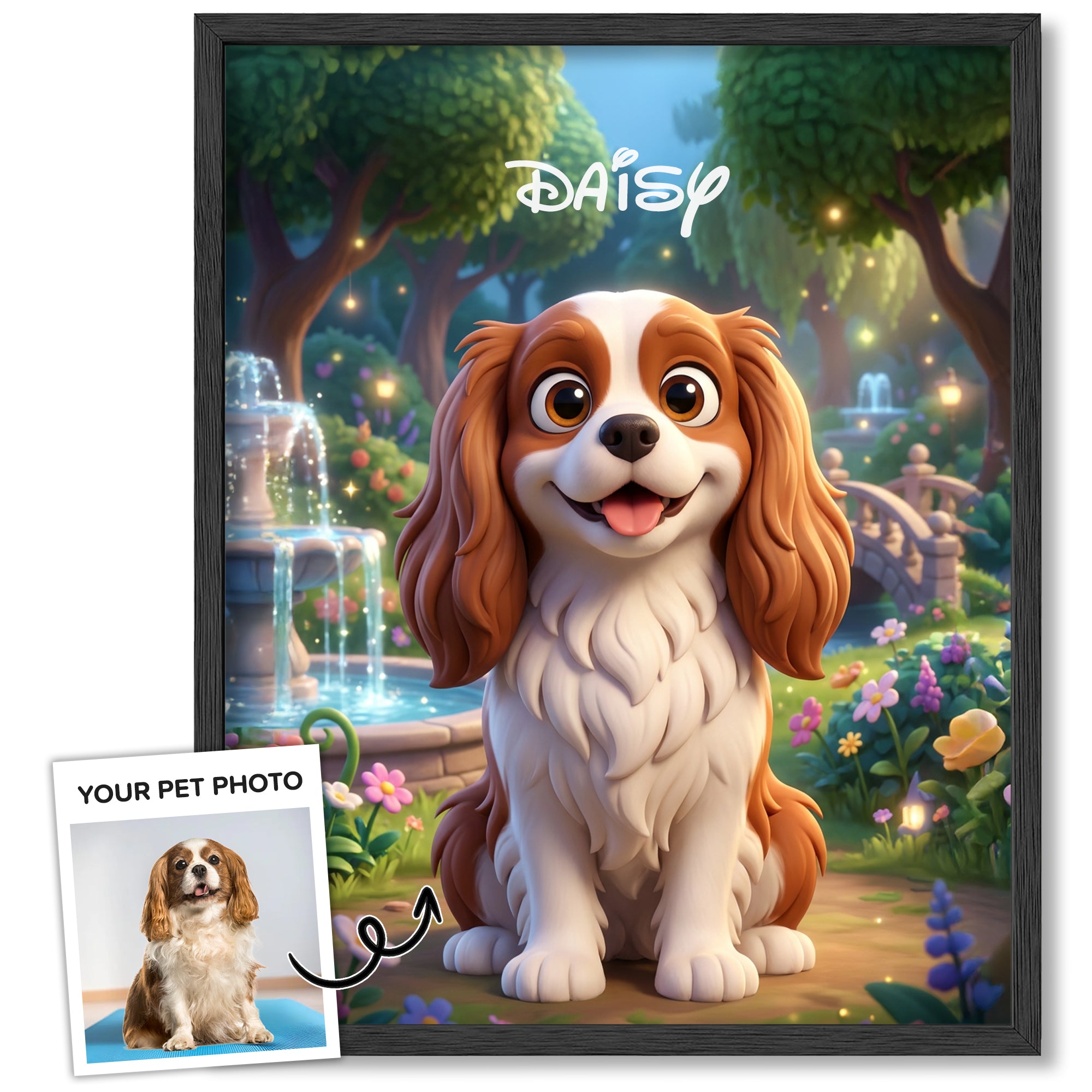 Custom 3D Disney Cartoon Pet Portrait from Photo, Personalized Dog & Cat Digital Art, Pet Memorial Illustration Gift