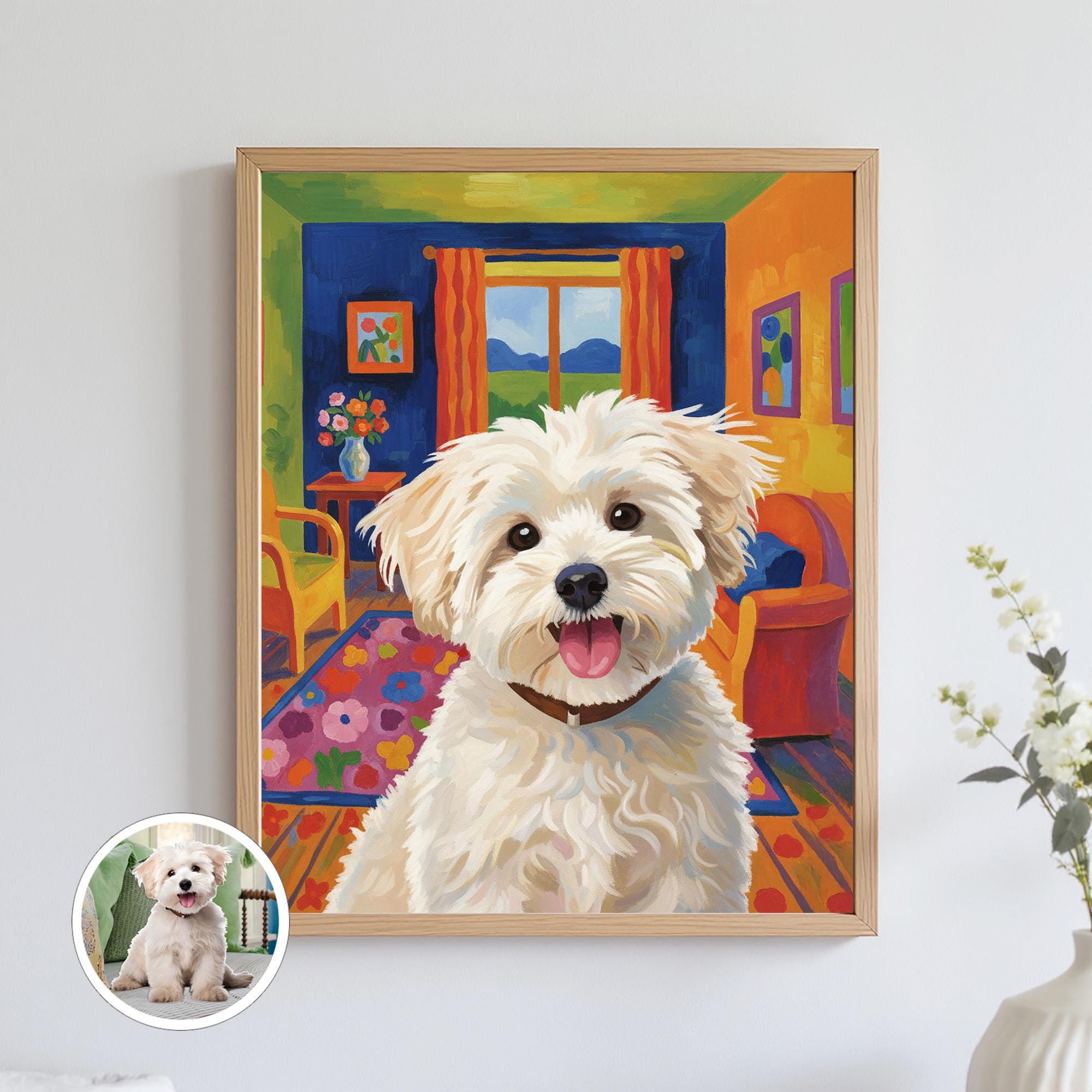 Custom Pet Portrait from Photo, Personalized Dog & Cat Digital Art, Pet Memorial Illustration Gift