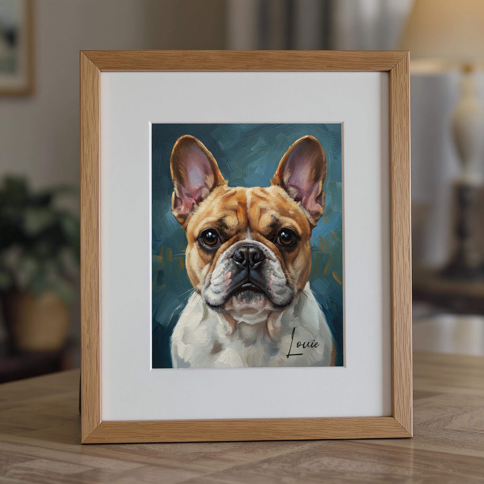 Custom Oil Painting Pet Portrait from Photo, Personalized Dog & Cat Digital Art, Pet Memorial Illustration Gift