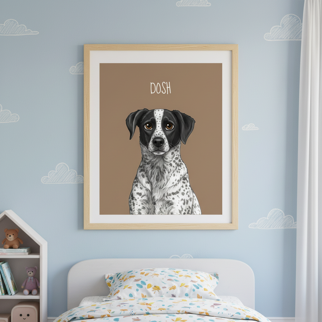 Custom Cartoon Pet Portrait from Photo, Personalized Dog & Cat Digital Art, Pet Memorial Illustration Gift