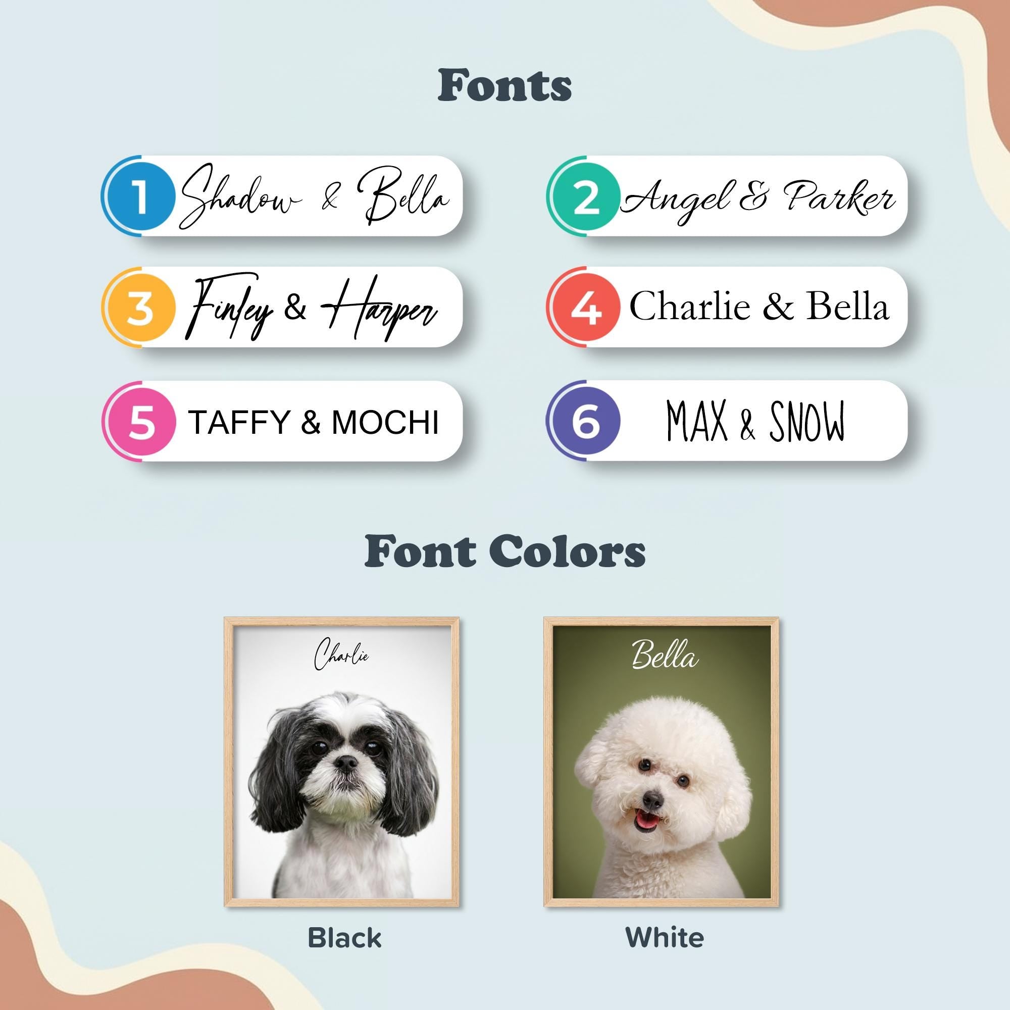 Custom Cartoon Pet Portrait from Photo, Personalized Dog & Cat Digital Art, Hand-Drawn Style Illustration, Pet Memorial Gift (2 Pets)