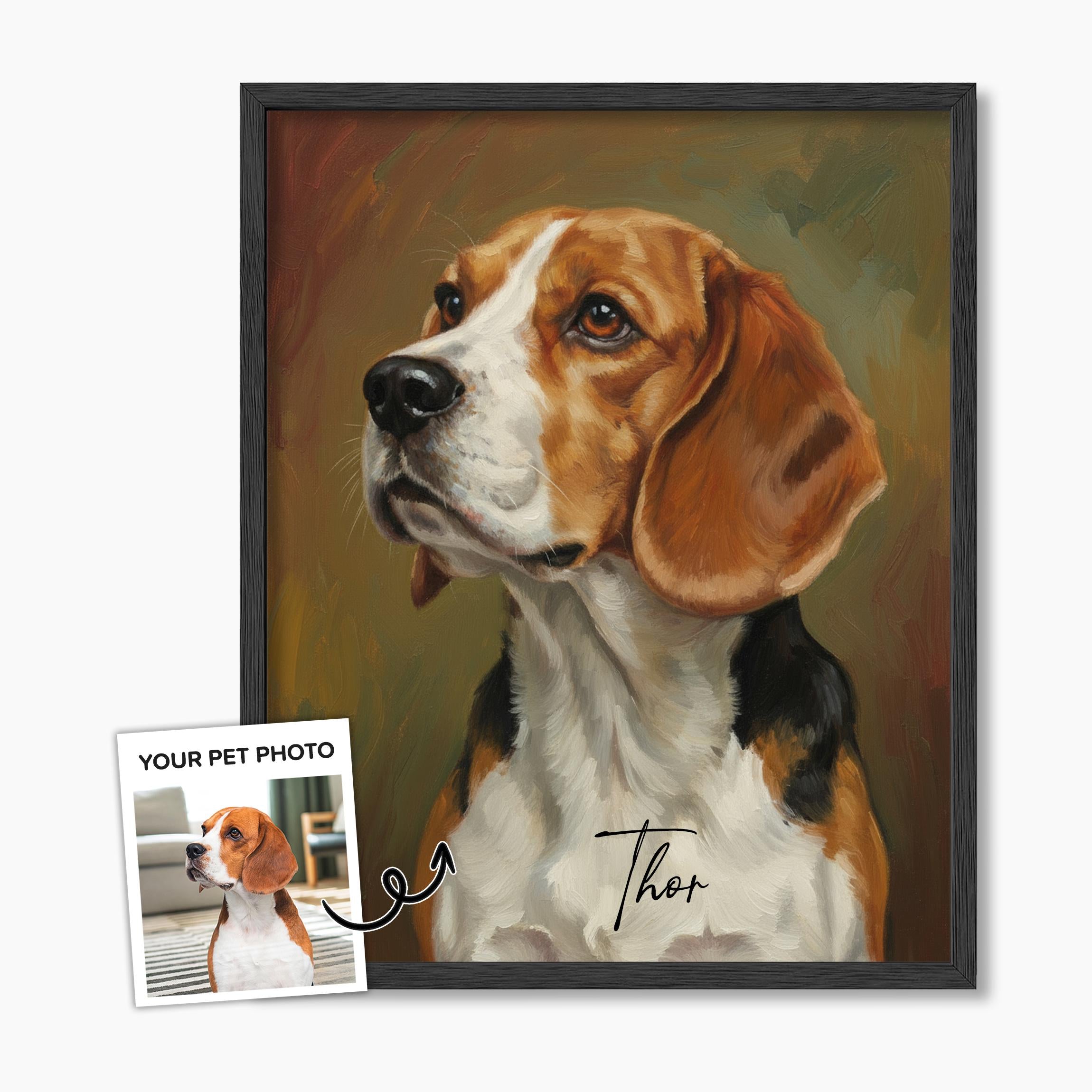 Custom Oil Painting Pet Portrait from Photo, Personalized Dog & Cat Digital Art, Pet Memorial Illustration Gift