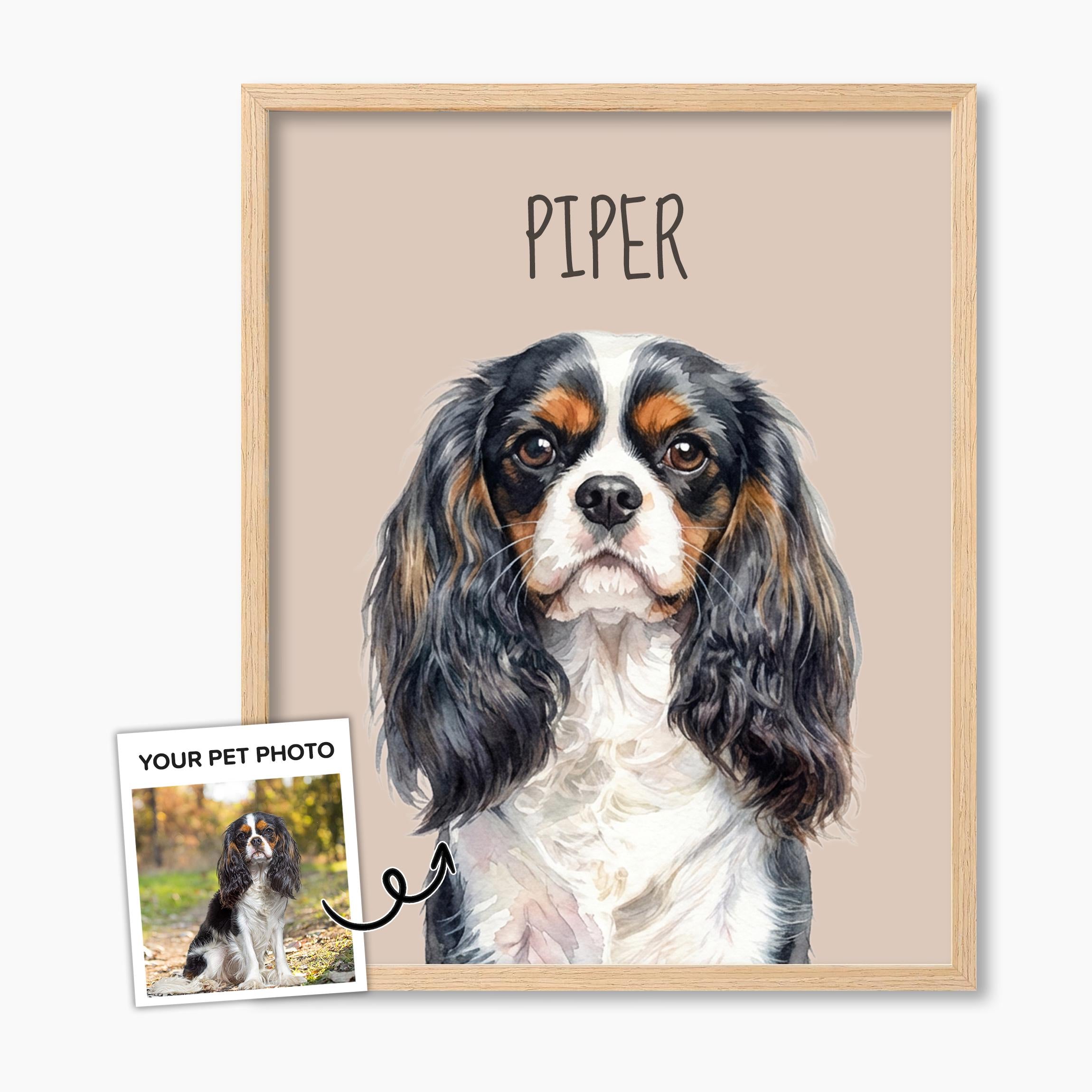 Custom Watercolor Pet Portrait from Photo, Personalized Dog or Cat Art, Hand-Painted Style Digital Illustration, Pet Memorial Gift