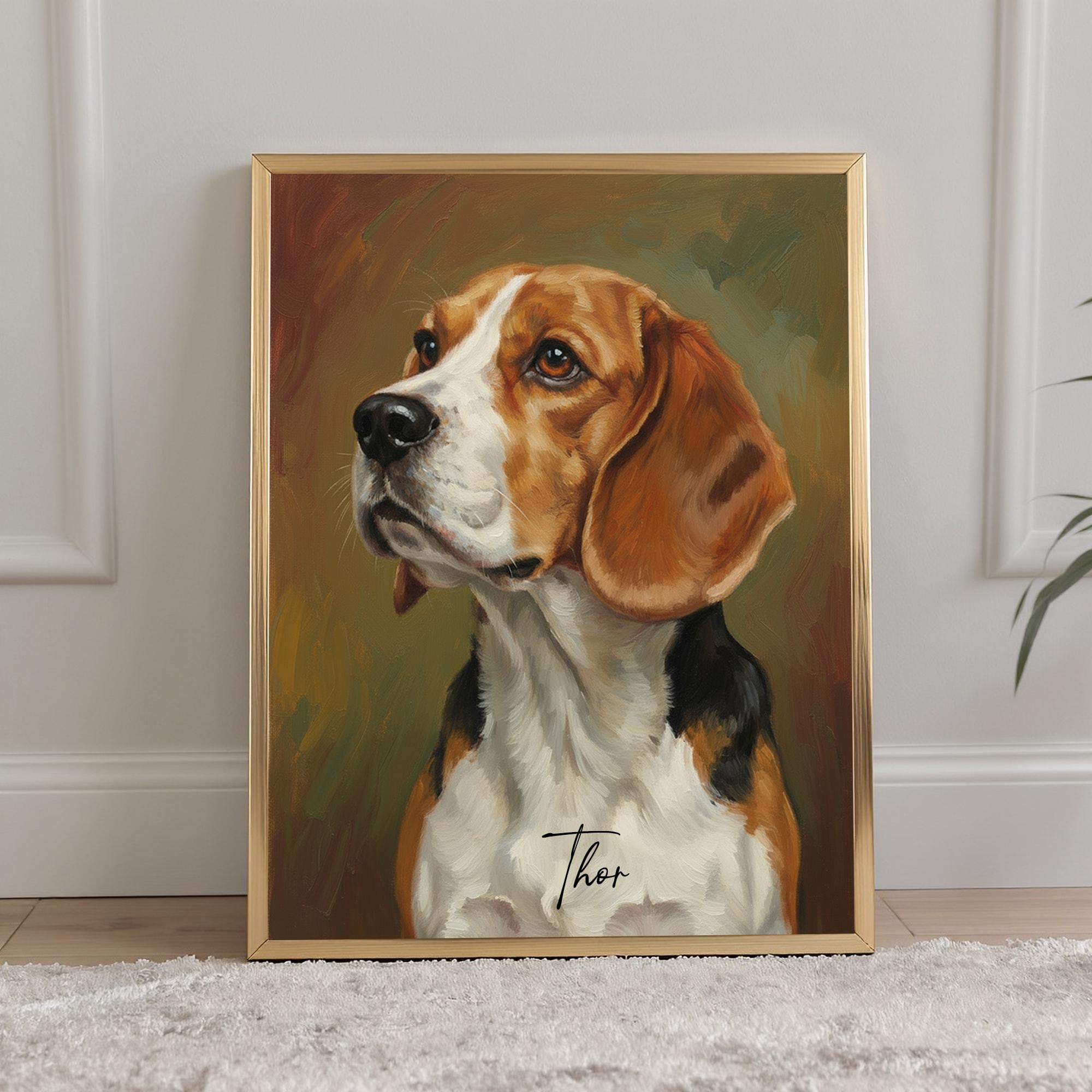 Custom Oil Painting Pet Portrait from Photo, Personalized Dog & Cat Digital Art, Pet Memorial Illustration Gift