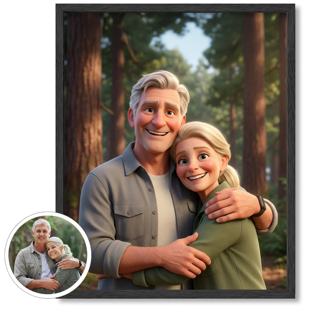 Custom 3D Cartoon Portrait from Photo, Personalized Digital Art, Couple Family Portrait, Memorial Illustration Gift