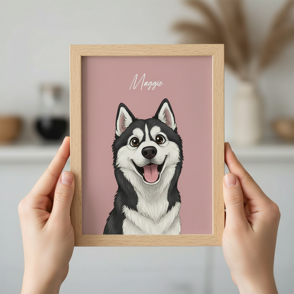 Custom Cartoon Pet Portrait from Photo, Personalized Dog & Cat Digital Art, Pet Memorial Illustration Gift