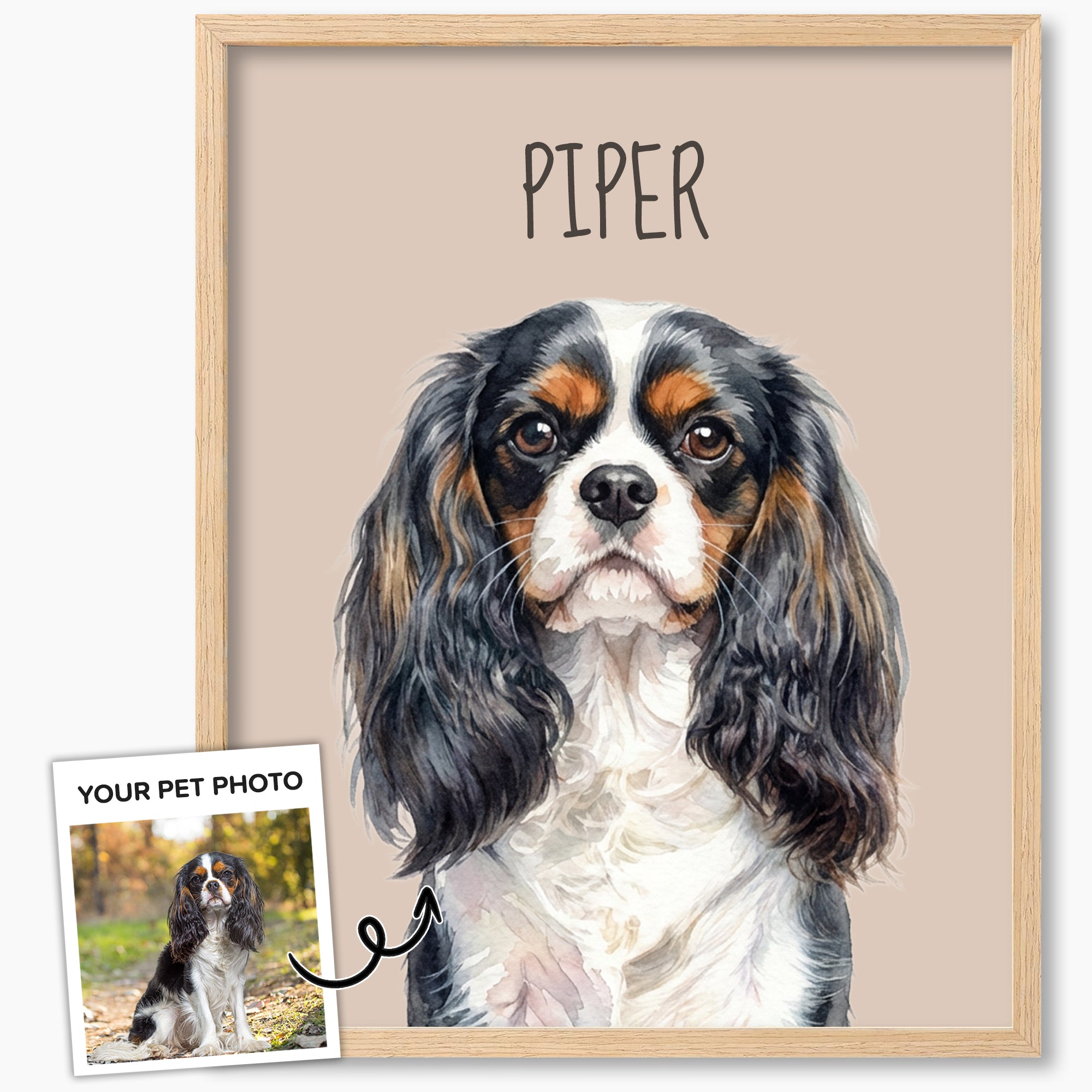 Custom Watercolor Pet Portrait from Photo, Personalized Dog or Cat Art, Hand-Painted Style Digital Illustration, Pet Memorial Gift